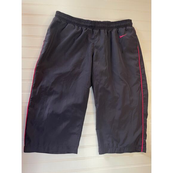 Vintage Y2K Nike Athletic Department Cropped Track Pants Pockets Women's Medium - Picture 1 of 9